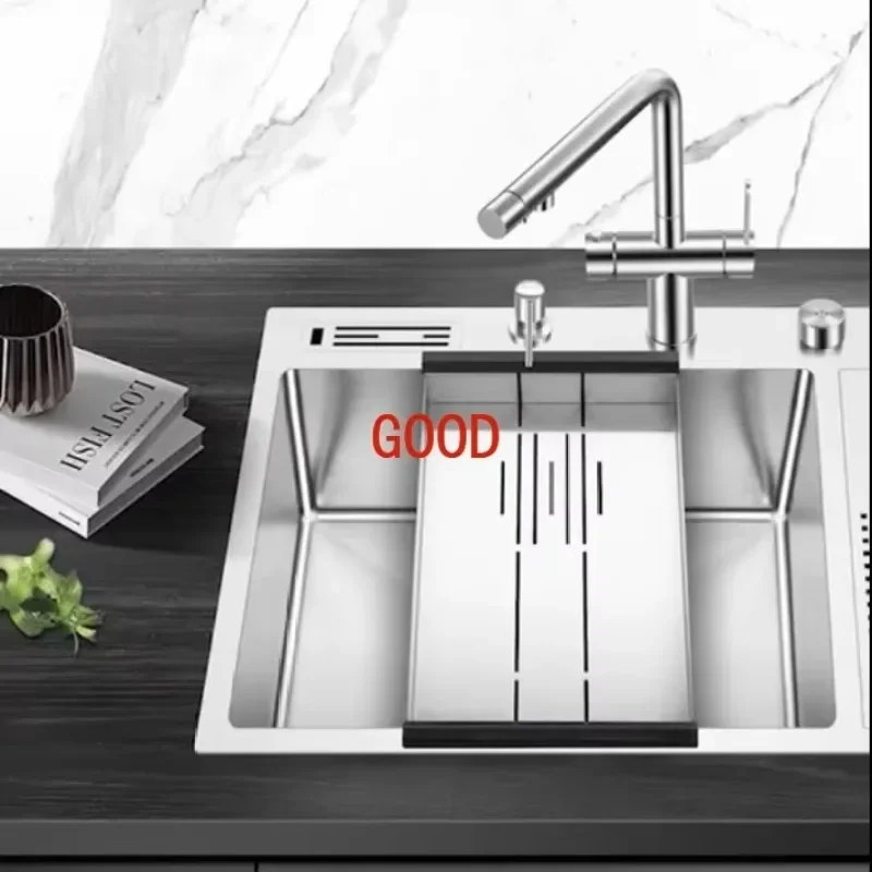 TAO Stainless Steel Bar Sink With Cup Washer Spray Rinser for Hotel Cafe Restaurant Workstation Single sink