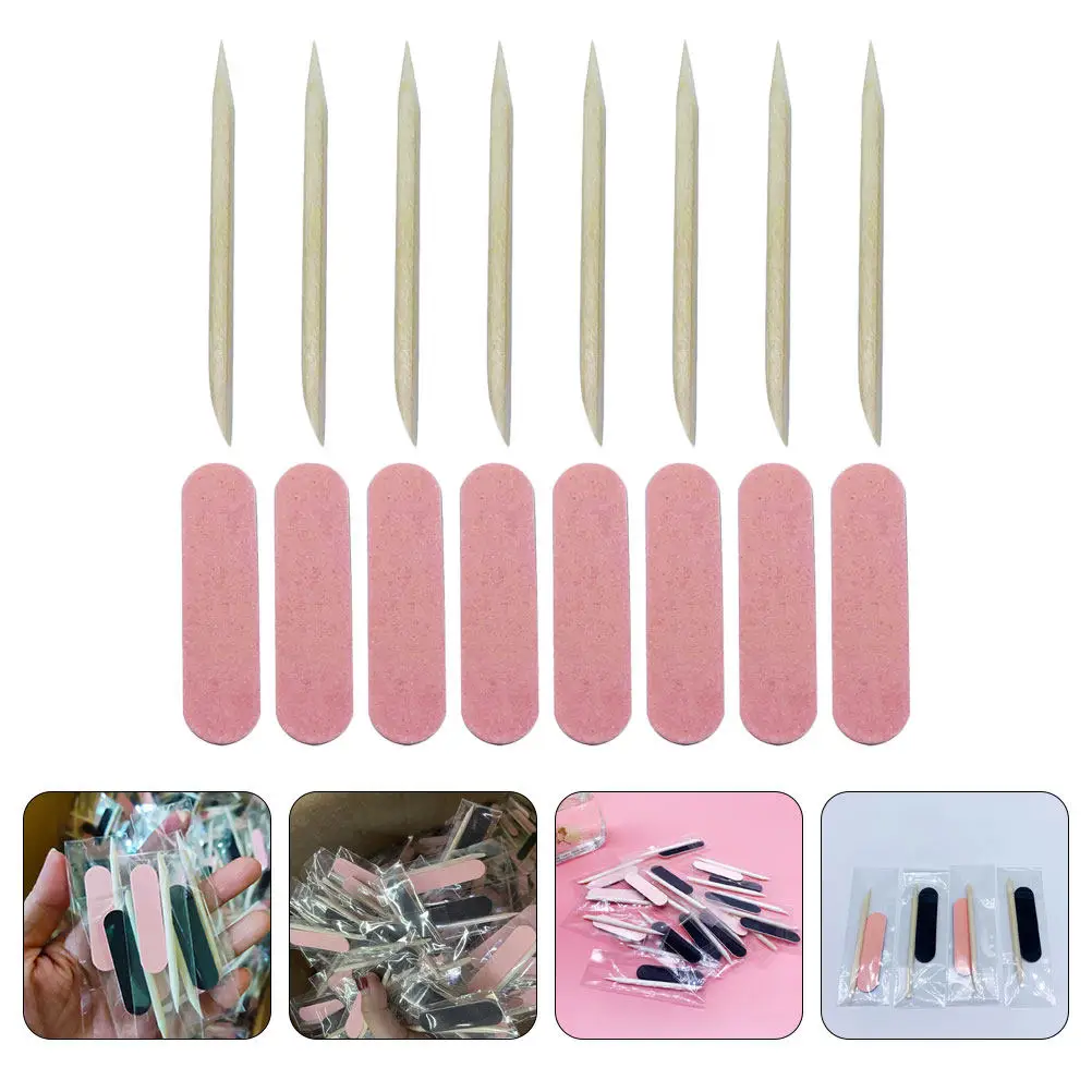 

100Sets Nail File Manicure Tool Set Premium Wooden Picks Polishing Strip Long-Lasting Nail Shaping Files Pedicure Salon Supply