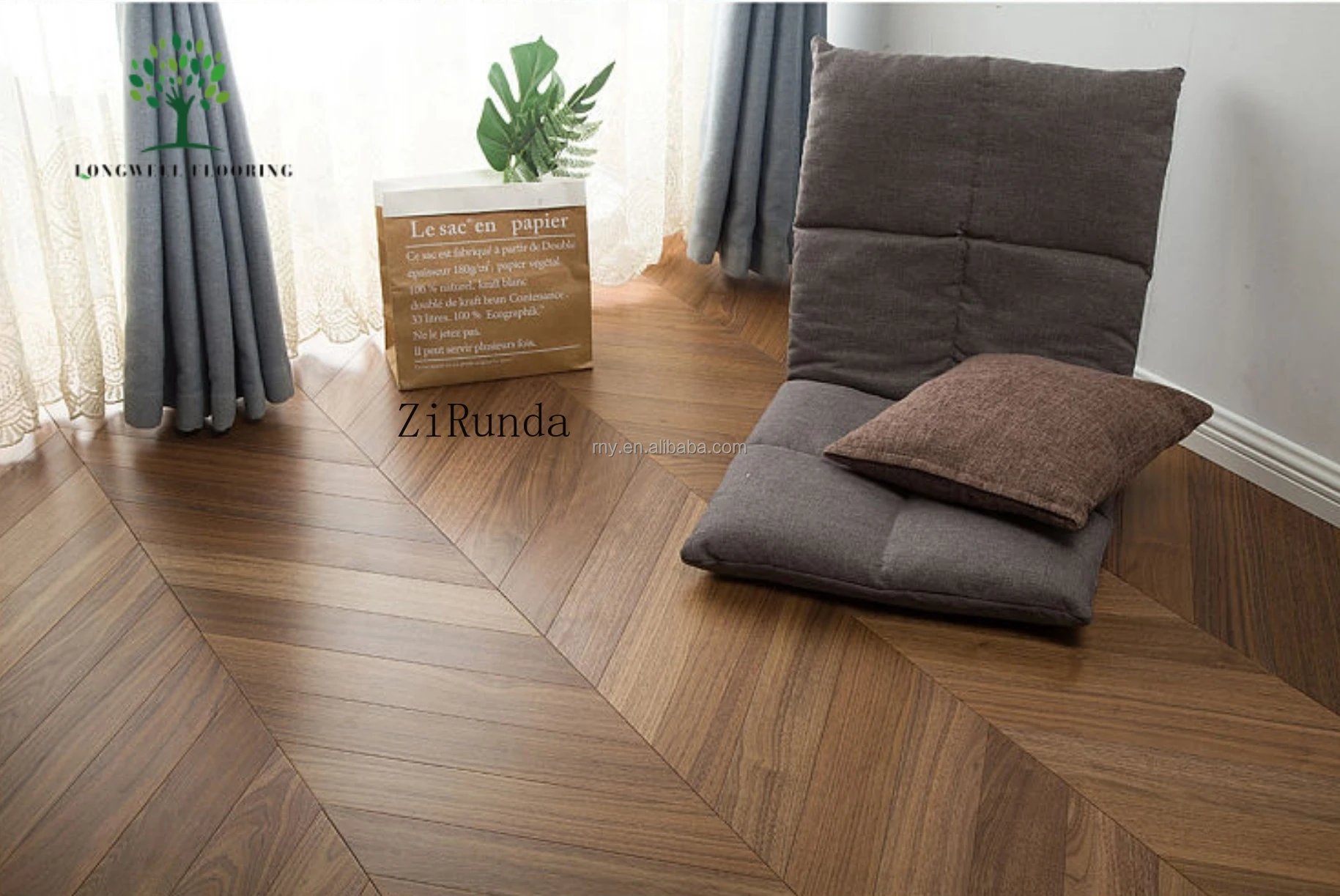 天然黒クルミのヘリンボーン/フィッシュボーンフローリングのホテル装飾のカスタマイズバージョン