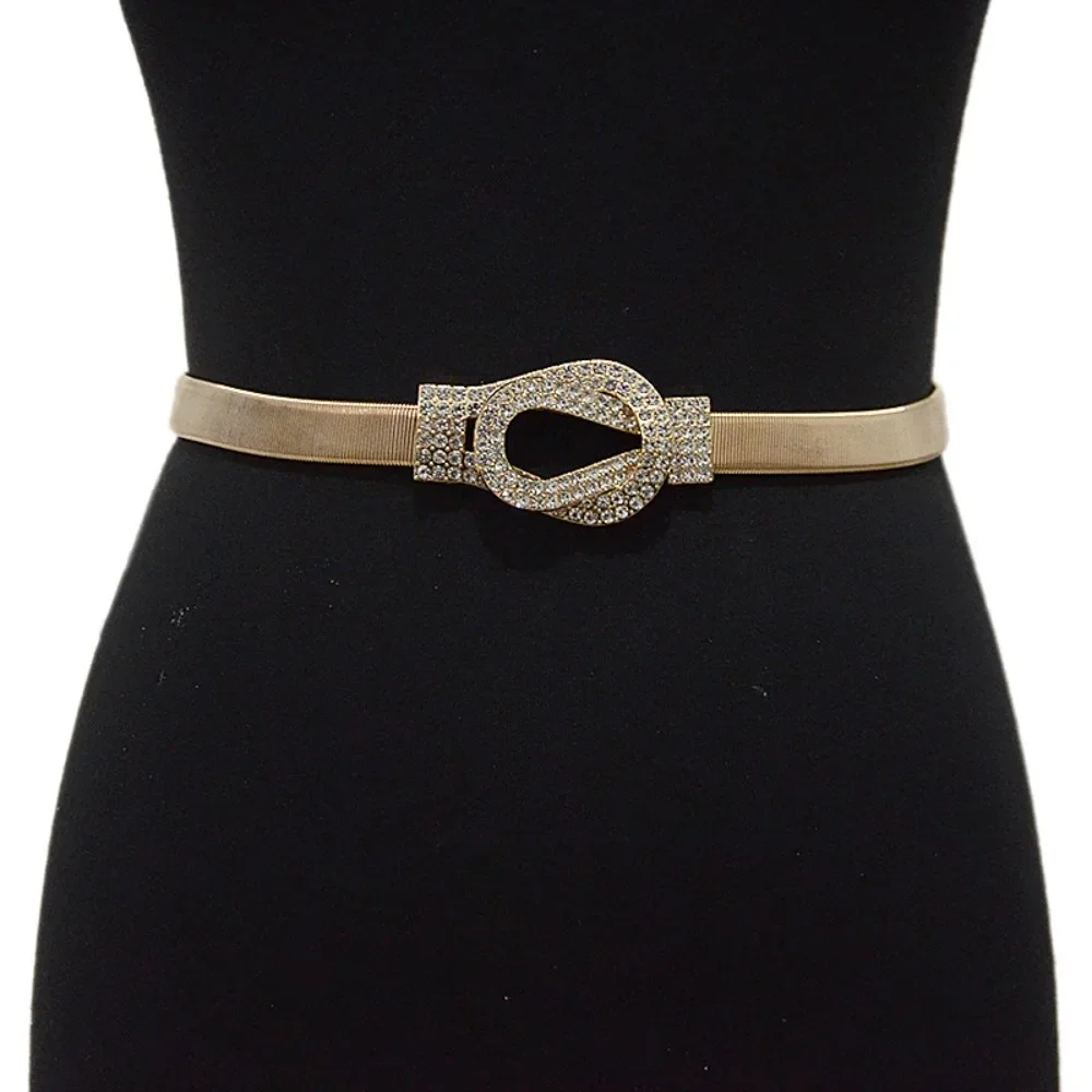 women's belt, fashionable elastic waistband, slim metal waist chain accessories