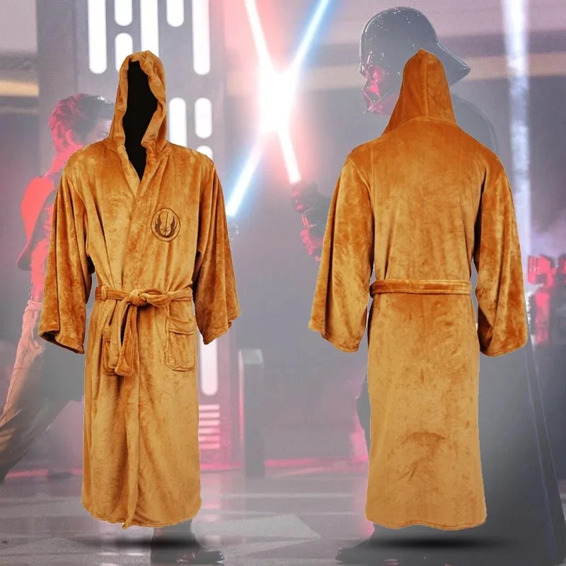 Jedi Knight Cosplay Costume Pajamas Winter Lovers Bathrobe Kigurumi Flannel Adult Unisex Clothing Halloween Props