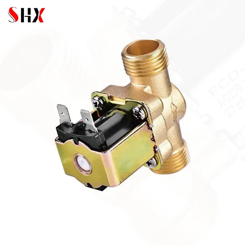 Solenoide elettrico in ottone normalmente chiuso G1/2 \'\'DC12v DC24v AC220v flussostato ingresso aria acqua per valvola scaldabagno solare