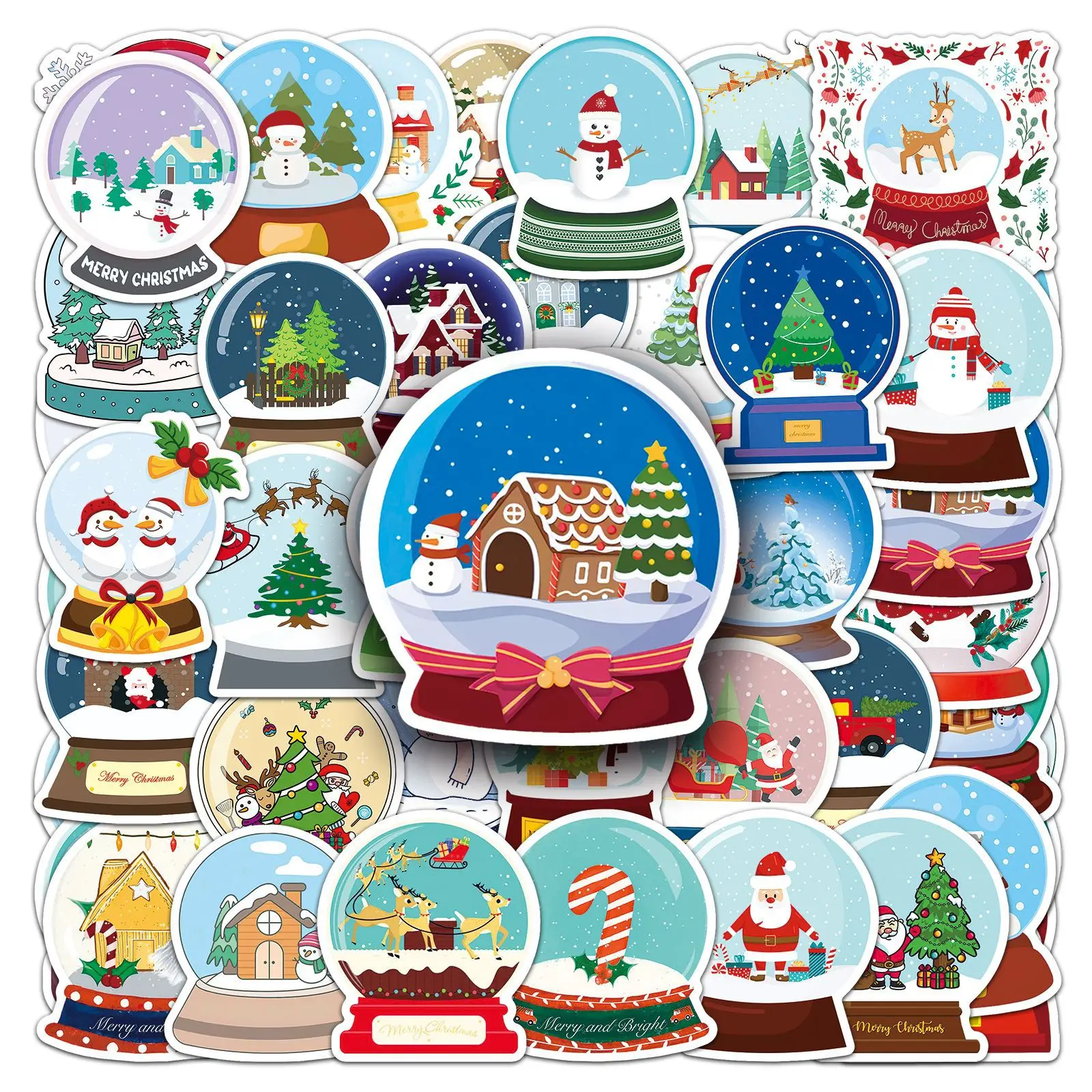 

10/50 PCS Christmas Christmas Cookies Santa Gift Doodle Personalized Cartoon Holiday Decoration Gift Box Box Waterproof Stickers