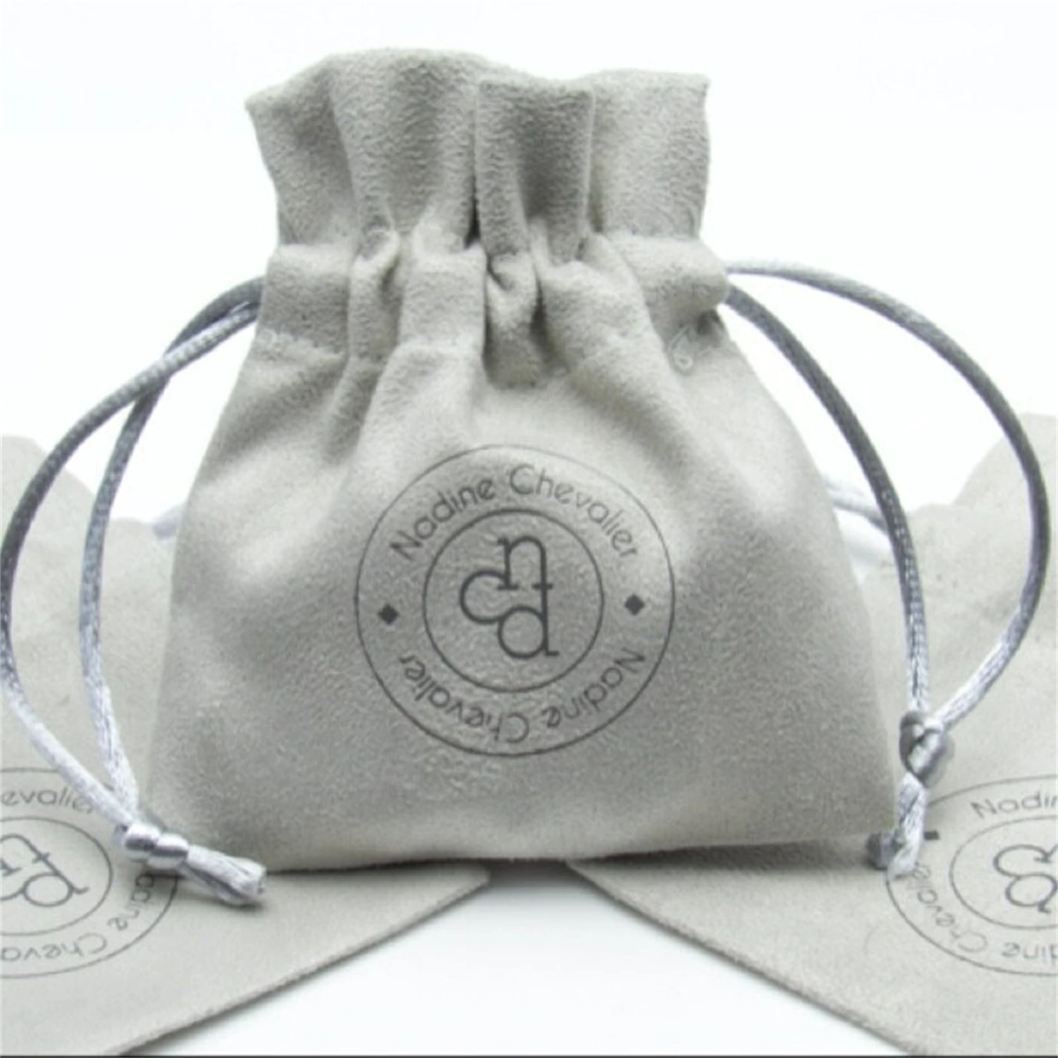 

50pcs custom jewelry packaging pouch Cotton canvas bags personalized logo with ribbon bag chic small pouch jewellery packaging