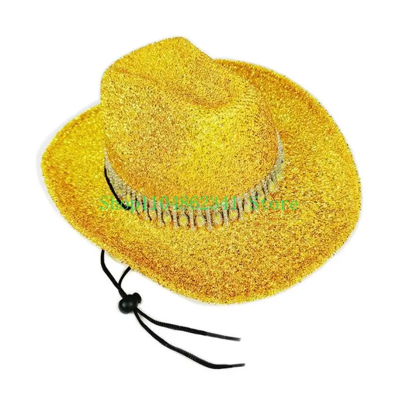 

5asd Привлекательная шляпа Блестящие ковбойские шляпы для музыкального фестиваля карнавалов