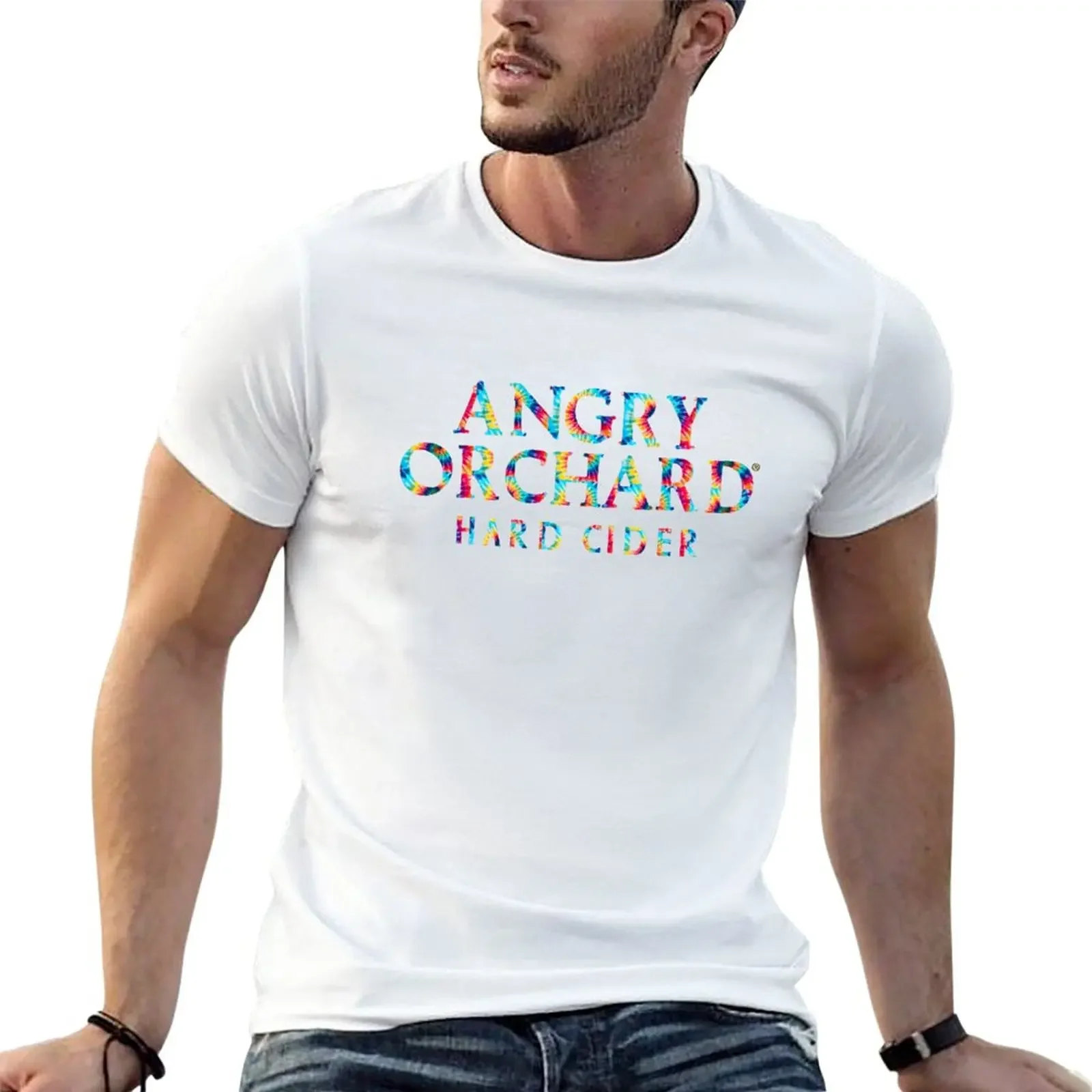 Angry Orchard Hard Cider Tie Die Logo T-Shirt vintage plus size tops Men's cotton t-shirt