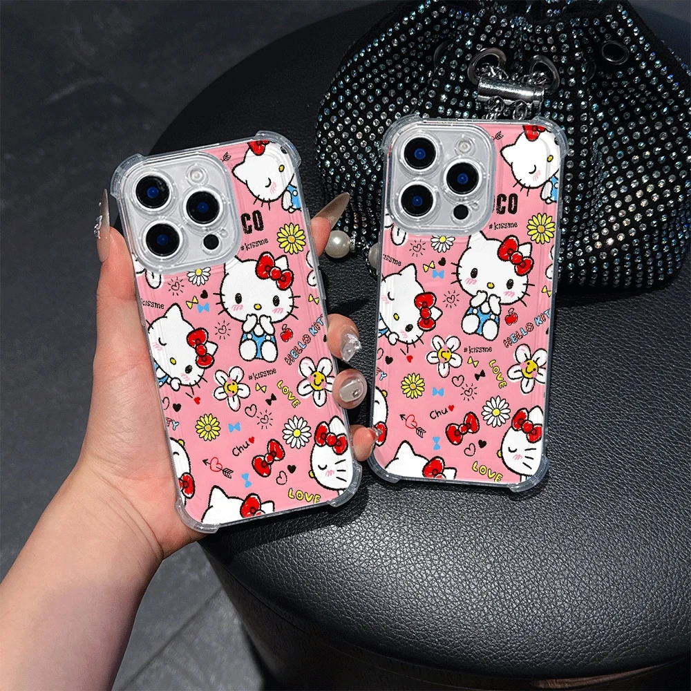 

Чехлы для телефонов Sanrio KT для IPhone 15 Pro Max IPhone 16/15/14/13/12/11/x/xs/xs Max, прозрачный чехол для телефона Sanrio, новинка 2023 года