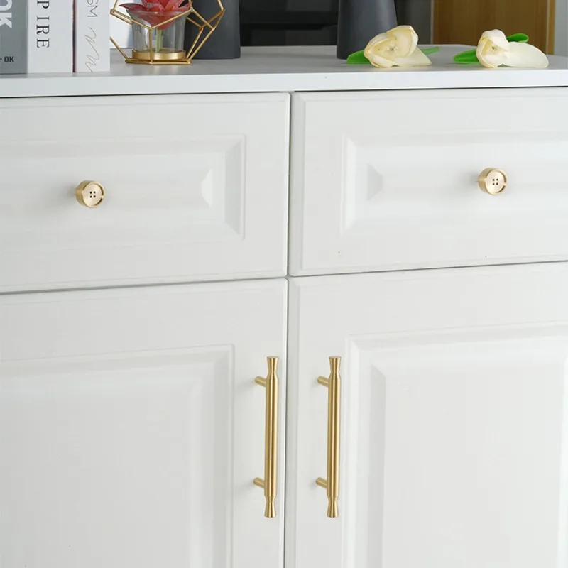European style/Gold Solid Brass Cabinet Drawer Pulls Creative Button Handles  Drawer Knobs Furniture Handles Hardware