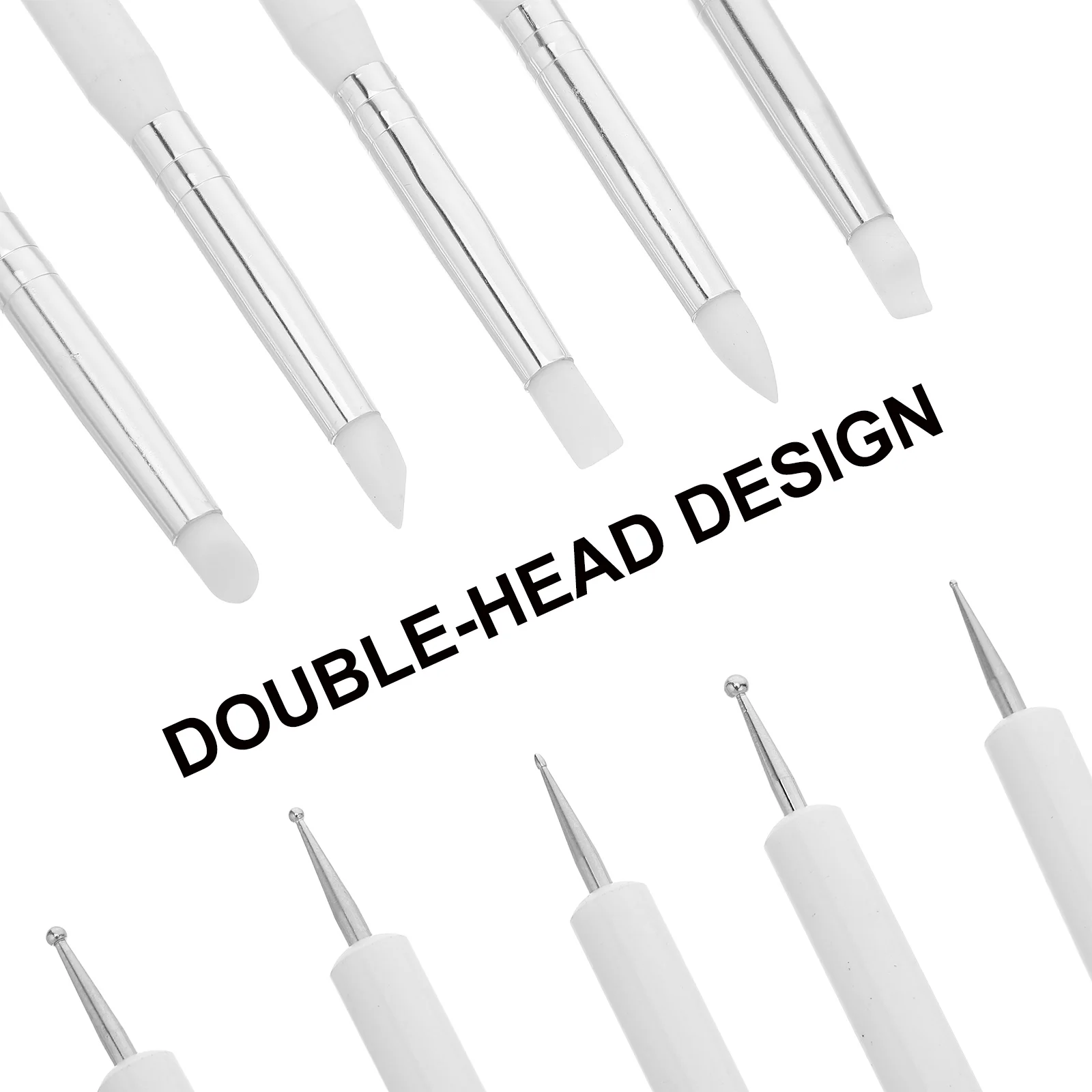 5 قطعة أدوات النحت الطين السيليكون لينة بوليمر النمذجة عدة Diy بها بنفسك الفخار السيراميك الفن الحرفية المشاريع مزدوجة نهاية التنقيط