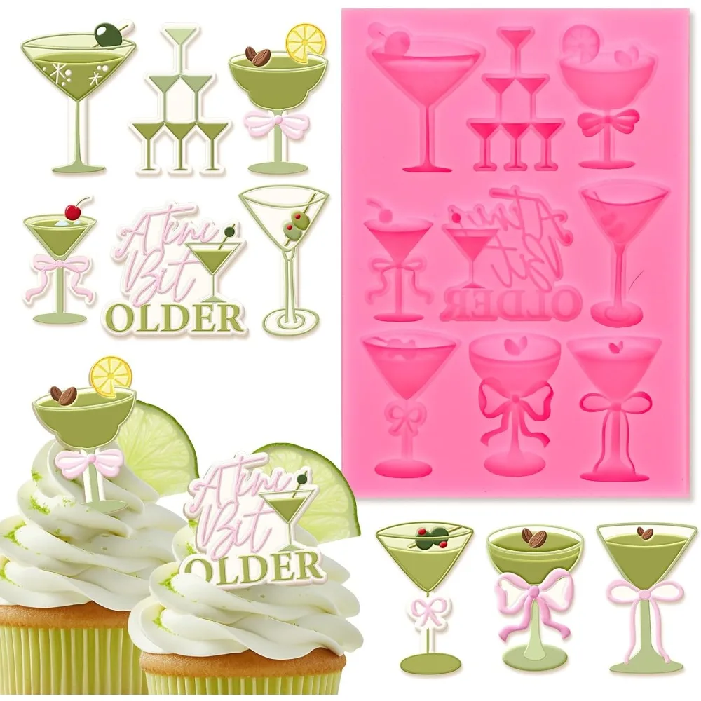 Molde para Fondant de Martini Espresso, arco A Tini Bit, molde de silicona para personas mayores, molde para dulces y Chocolate para manualidades de cocina, hornear, despedida de soltera de cumpleaños