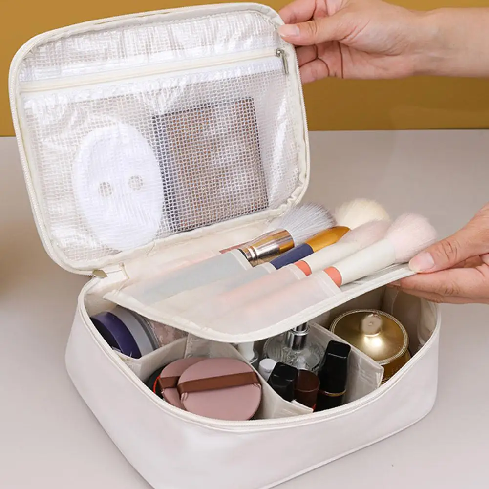 حقيبة مستحضرات تجميل كبيرة 3 في 1 مع حقيبة فرش مكياج، حقيبة أدوات الزينة للسفر، حقيبة مكياج مقاومة للماء، منظمات العناية بالبشرة للنساء #5