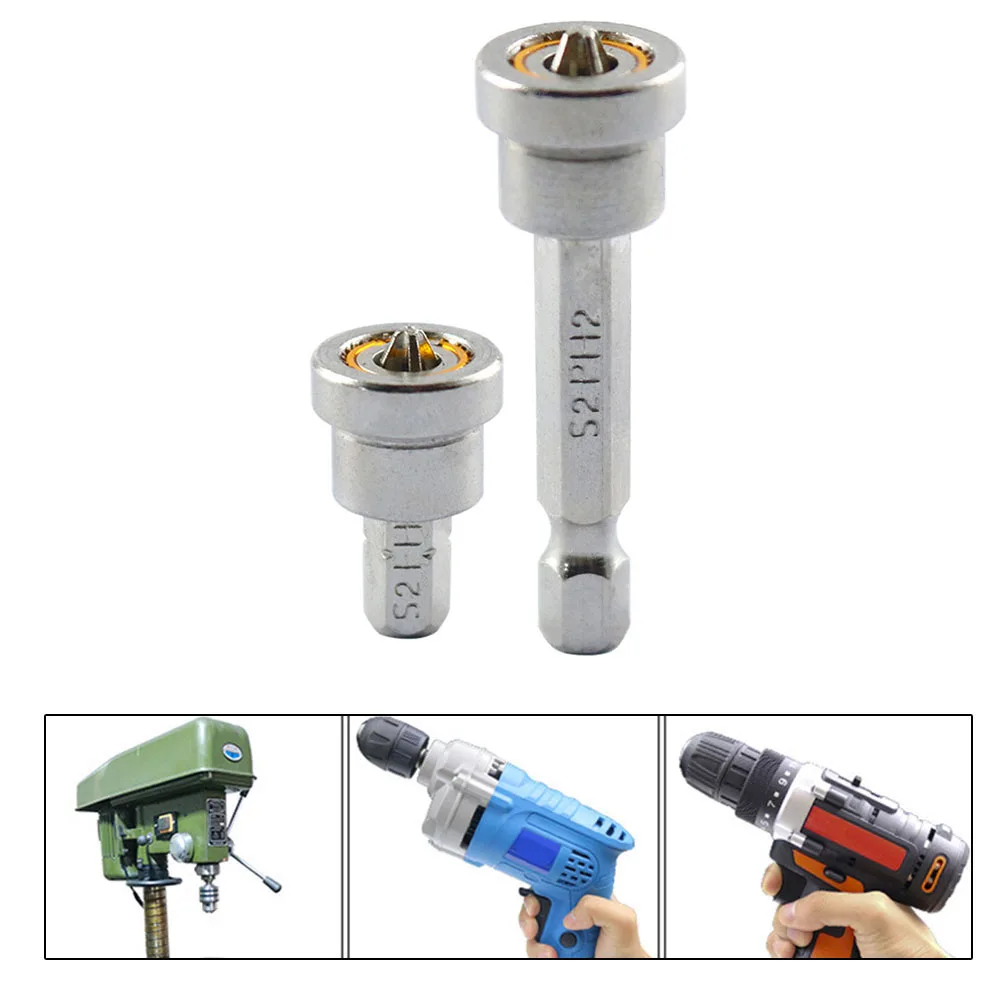 1/2Pcs Plasterboard Positioning Screwdriver Bits With Magnetic Ring 1/4inch Hex Shank Screws Locating Batch Head For Woodworking