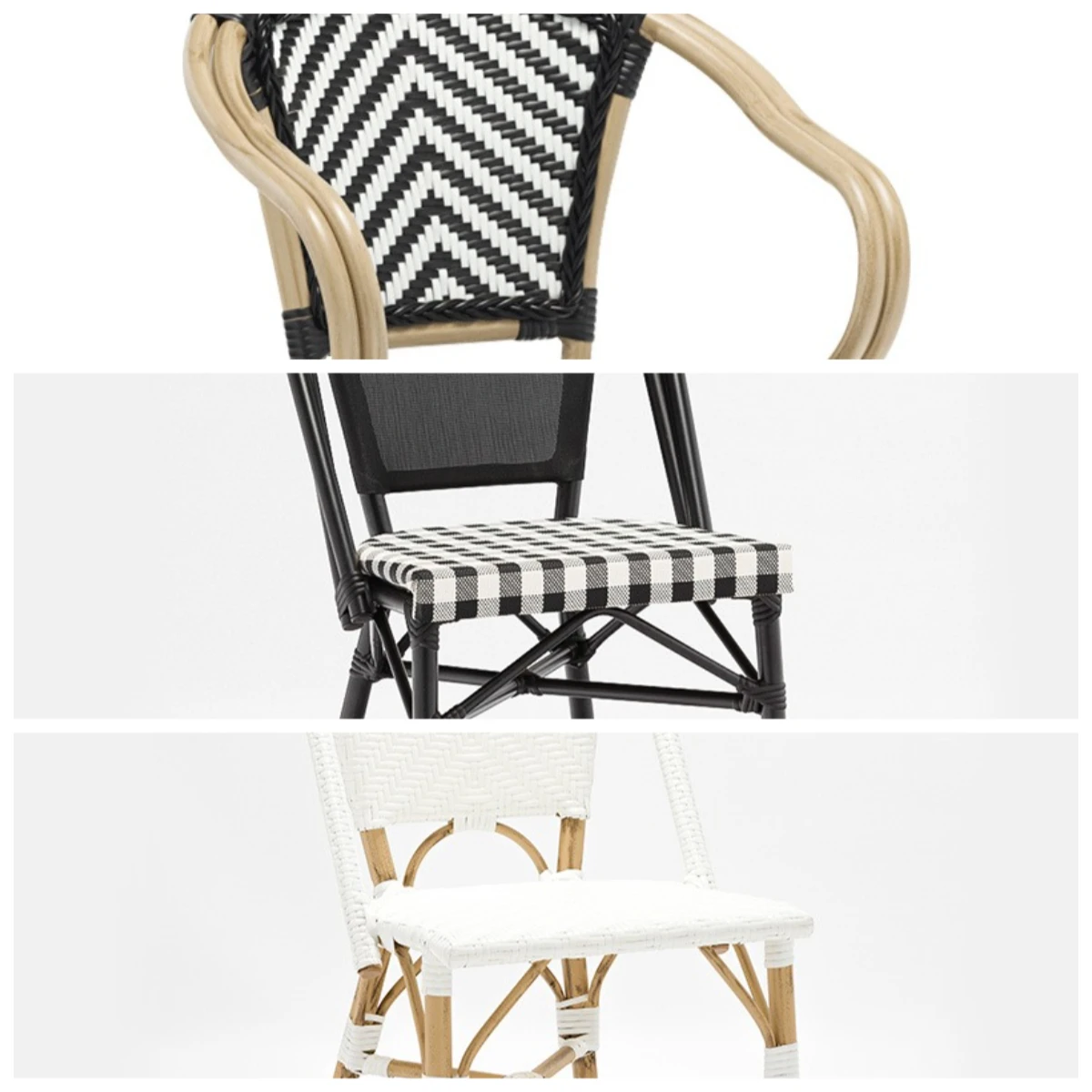 Garden Table and Chair Outdoor Dining Chair Outdoor Rattan  Courtyard Rattan Leisure Outdoor Restaurant Cafe