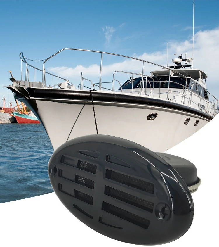 

12V Marine Electric Horn Yacht Stainless Steel Electric Horn Navigation Alarm ABS Cover