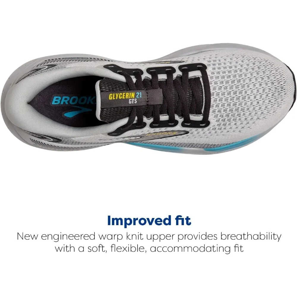 Brooks Glycerin GTS 21 Supportive Running Shoes Men's Casual Sneakers Lightweight Cushioned Cushioned Comfortable Jogging Shoes image 4