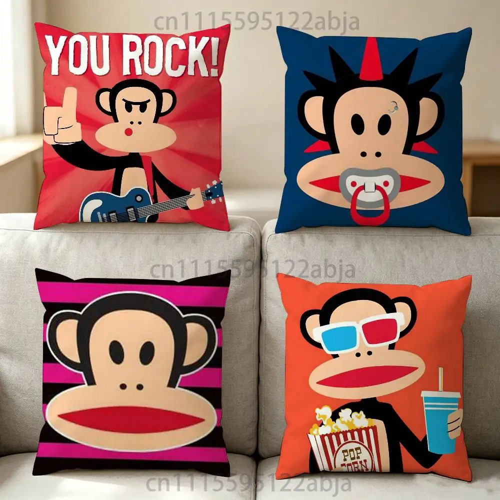 monkey P-Paul F-Frank Throw Pillow Case 40x40cm Decoration DIY Square Chair Pillowcase Pad Cover