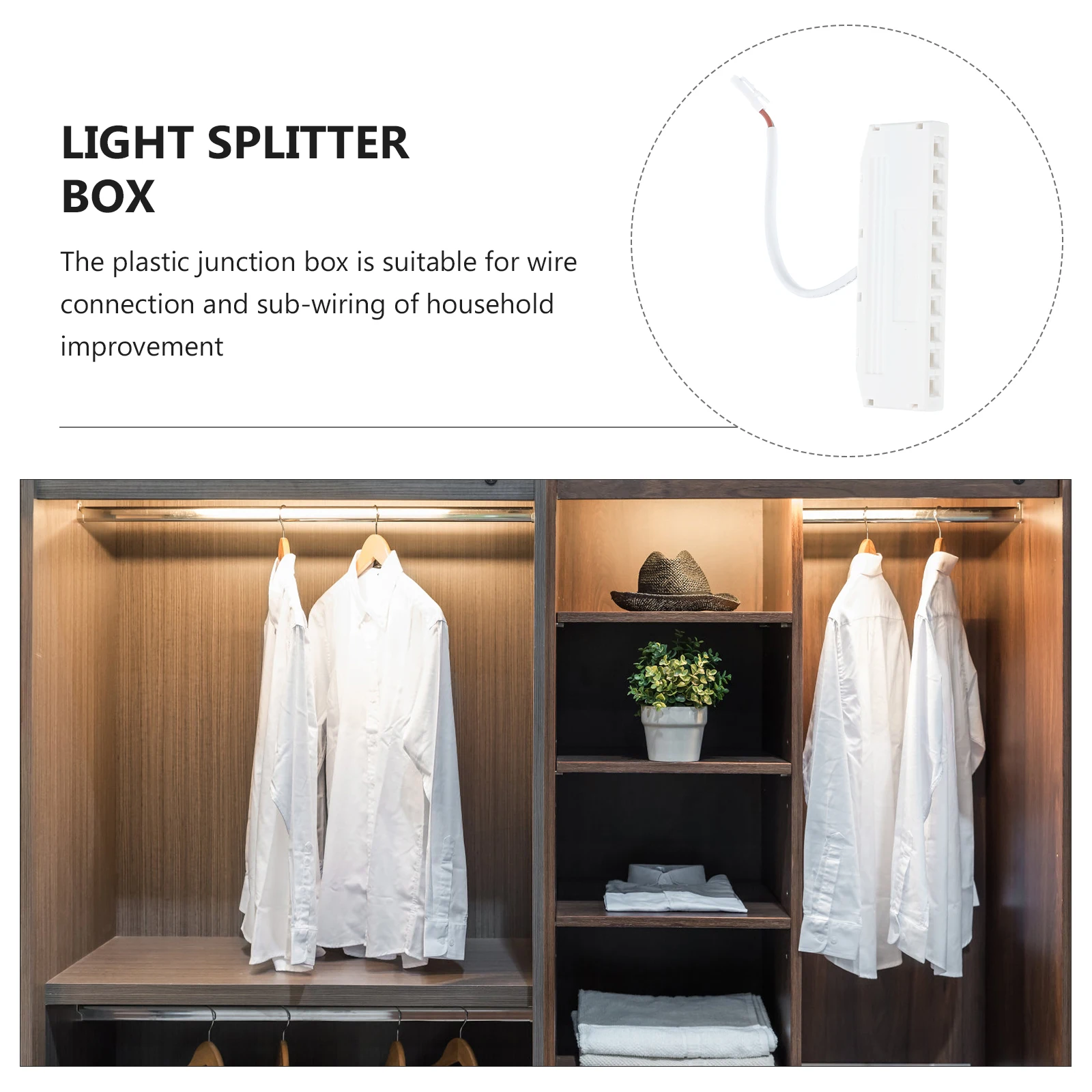 10 Holes Junction Box LED Cabinet Light Plastic Project Boxes Under Lighting Wardrobe Light Junction Box Small Size Saves Space