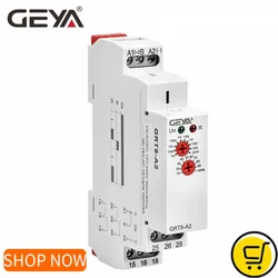 GEYA GRT8-A Electronic 16A SPDT ON Delay Timer Relay Time Relay AC/DC12V-240V DIN Rail Delay On Relay 12V