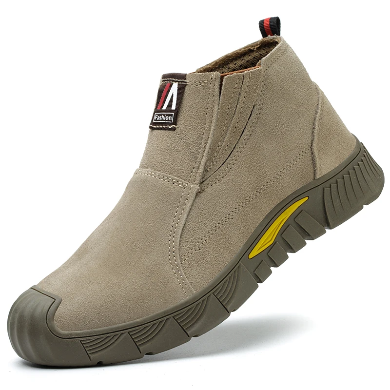 Summer Steel Toe Work Shoes Men's Women's High Top Lightweight Anti Crush And Piercing Steel Plate Wear Resistant Breathable