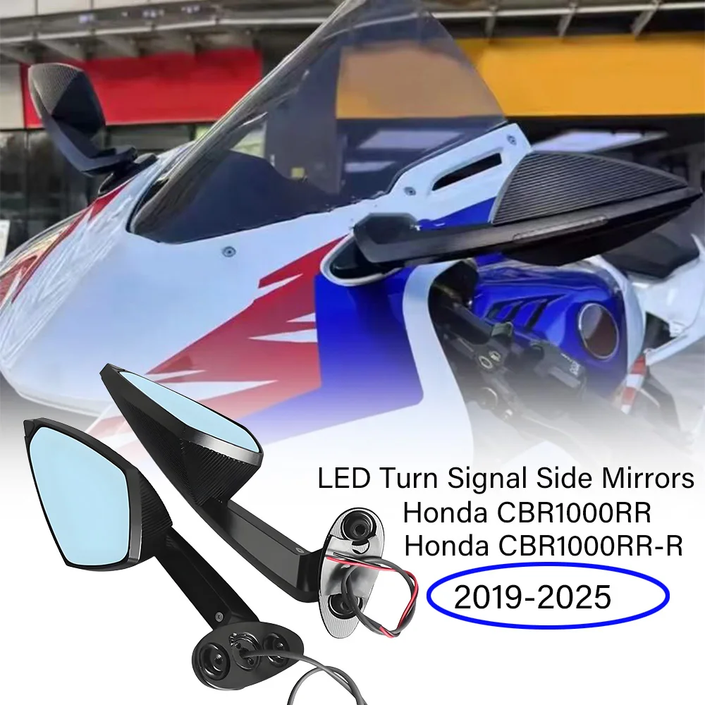 CBR1000RR 2025 Motorcycle Rearview LED Turn Signal Side Mirrors Black For Honda CBR1000RR CBR1000RR-R CBR 1000 RR-R 2019-2025