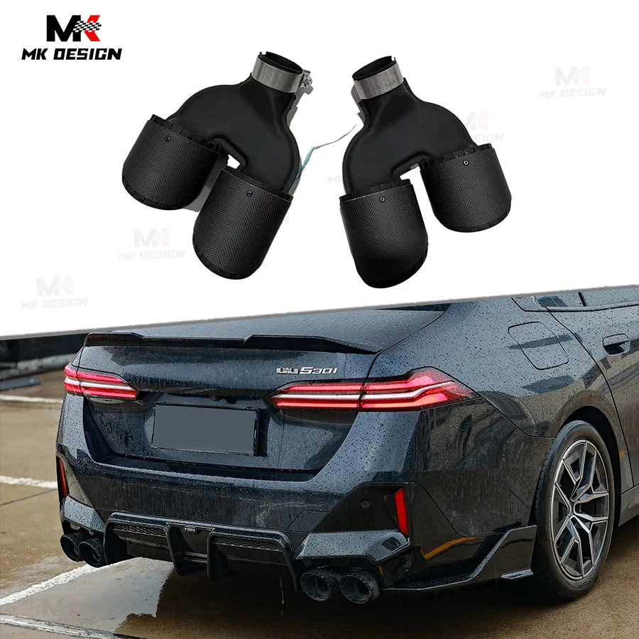 

Carbon Fiber Muffler Tailpipes Exhaust Tips for BMW 5 Series G60 530i 2024+ VTEN Style Exhaust Pipe Body Kits Car Accessories