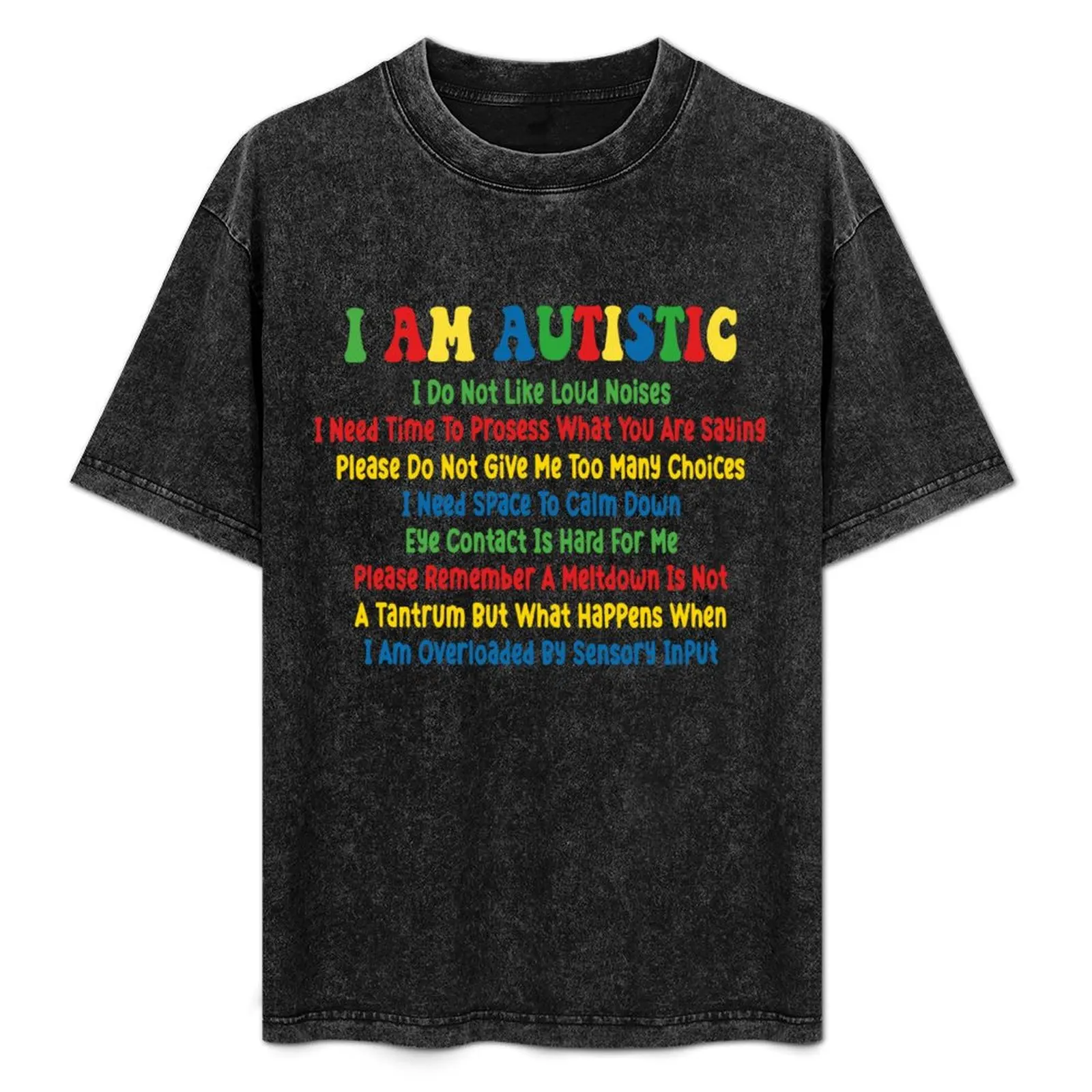 

I Am Autistic : Autism Symptoms Autism Awareness Month Sayings T-Shirt Lightweight Running Sports T-Shirt