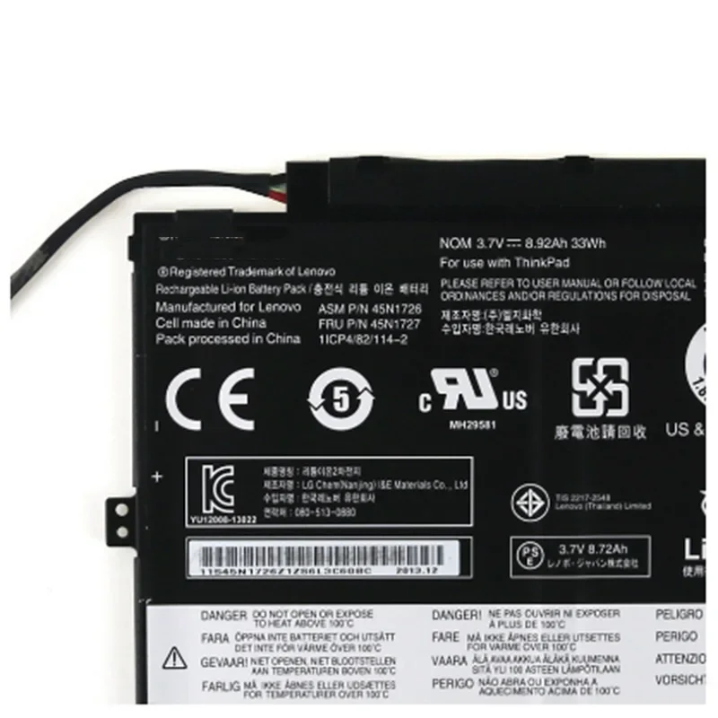 3.75V 33Wh 45N1728 Original Laptop battery For Lenovo ThinkPad Tablet 10 45N1732 45N1733 45N1726 45N1727 1ICP4/83/113 45N1728