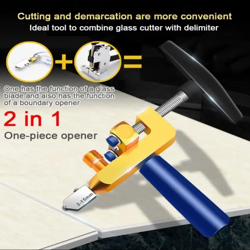Glass Manual Tile Cutter 2 In 1 Ceramic Tile Glass Cutting  Machine Tile Opener Set with Diamond Roller Mirror Cutter Hand Tool