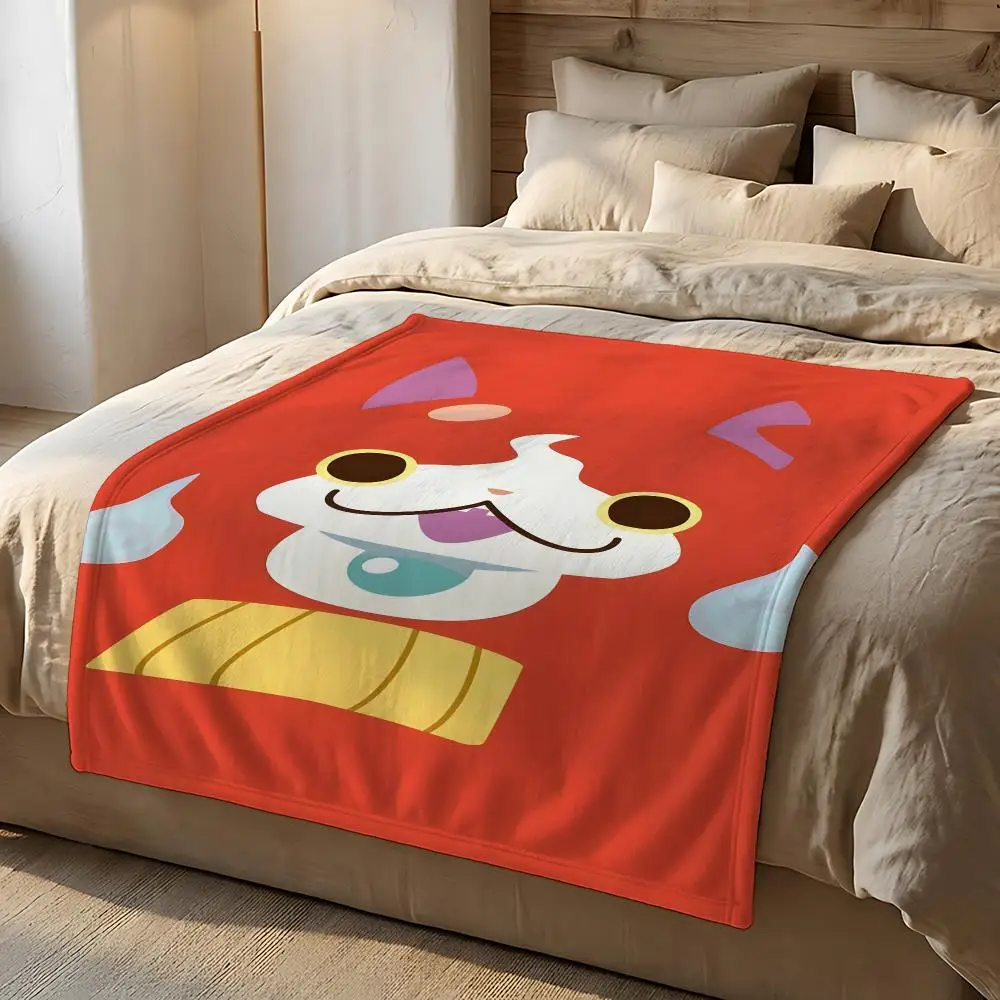 Video Game Yo-kai Watch Throw Short Plush Throw Blanket Soft Skin-Friendly Multi-Scene Home Office