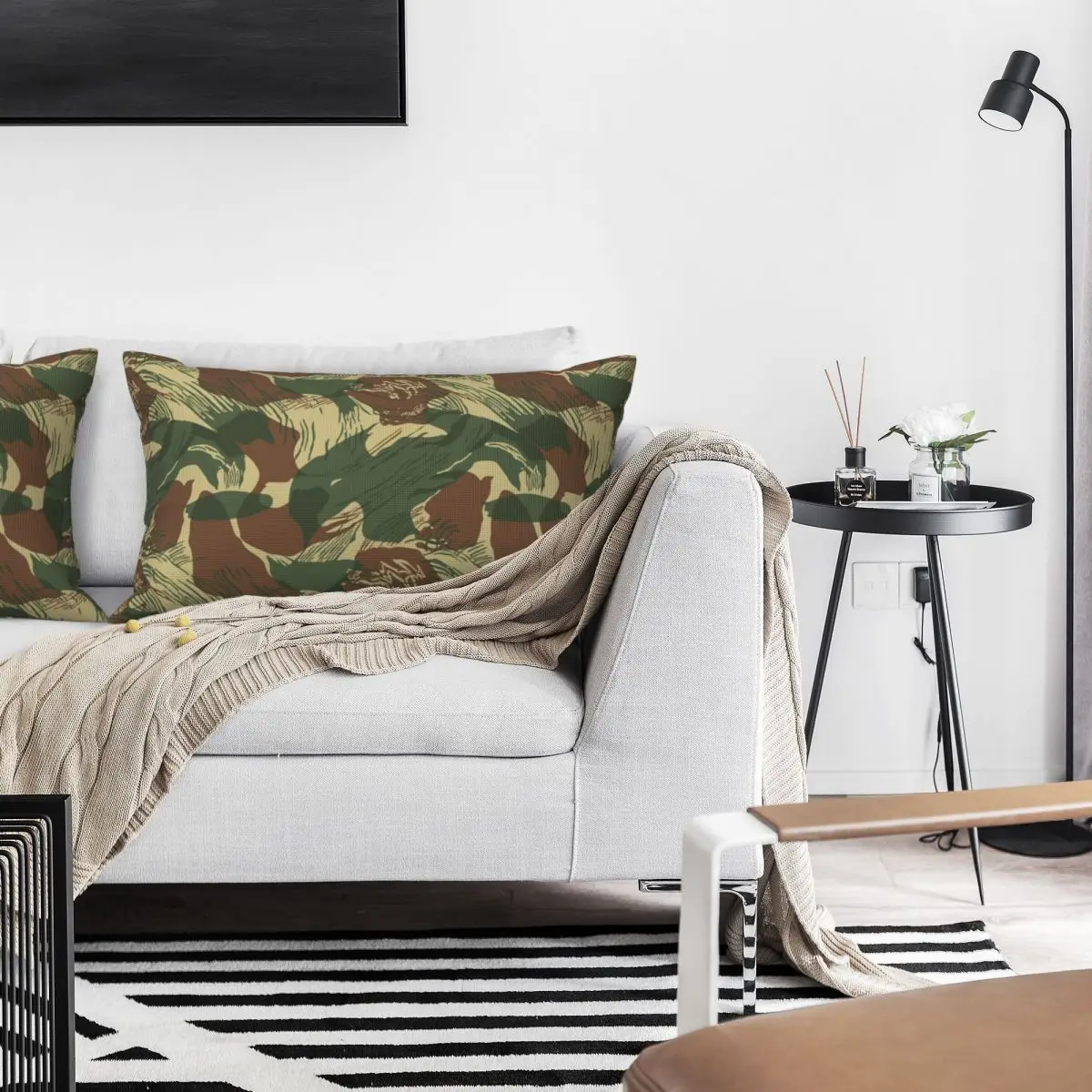 Rhodesian Brush Stroke Camouflage Rectangle Linen Pillowcase Cushion Cover Polyester Decorative Bed Home Comfort Throw Pillow