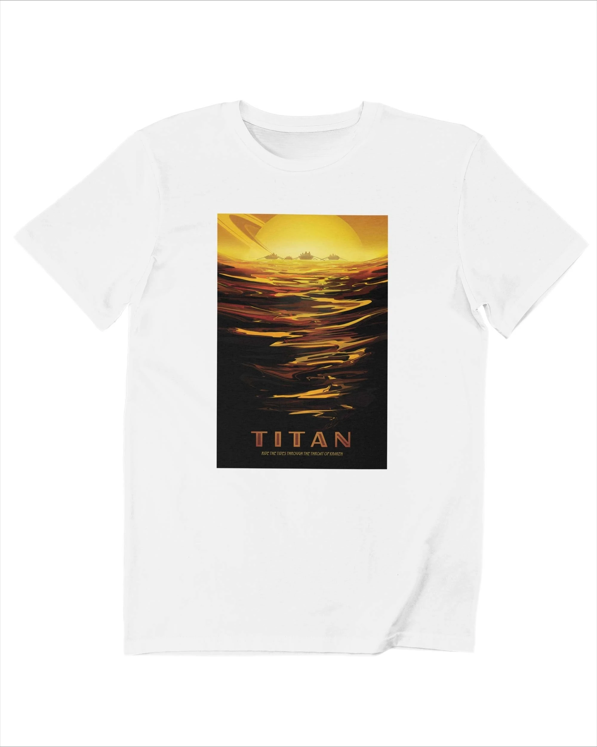 

Planète Titan Affiche NASA Graphic Printing Summer Luxury Brand Cotton Men's and Women's T-Shirts Short Sleeves Street Fashion