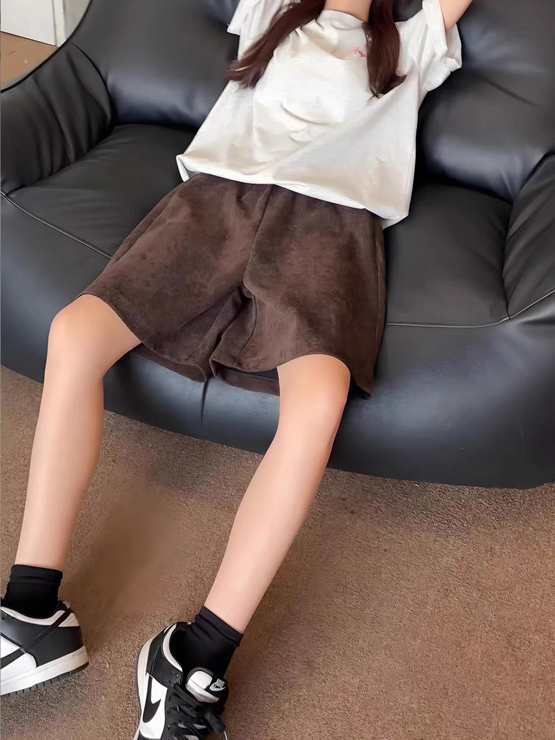 

Khaki Waed Denim orts Men Summer American Retro Sle Casual Straight Leg Sport Five-Pointed Pants Loose Fit Faion Brand