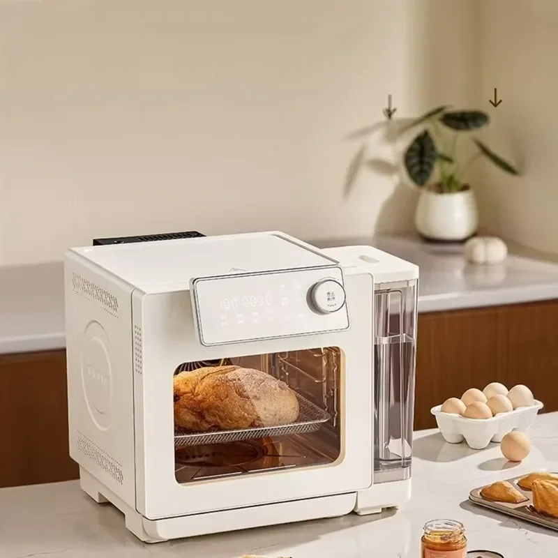 Stainless Steel Electric Smart Steam Air Fryer Oven Kitchen Digital Appliances White