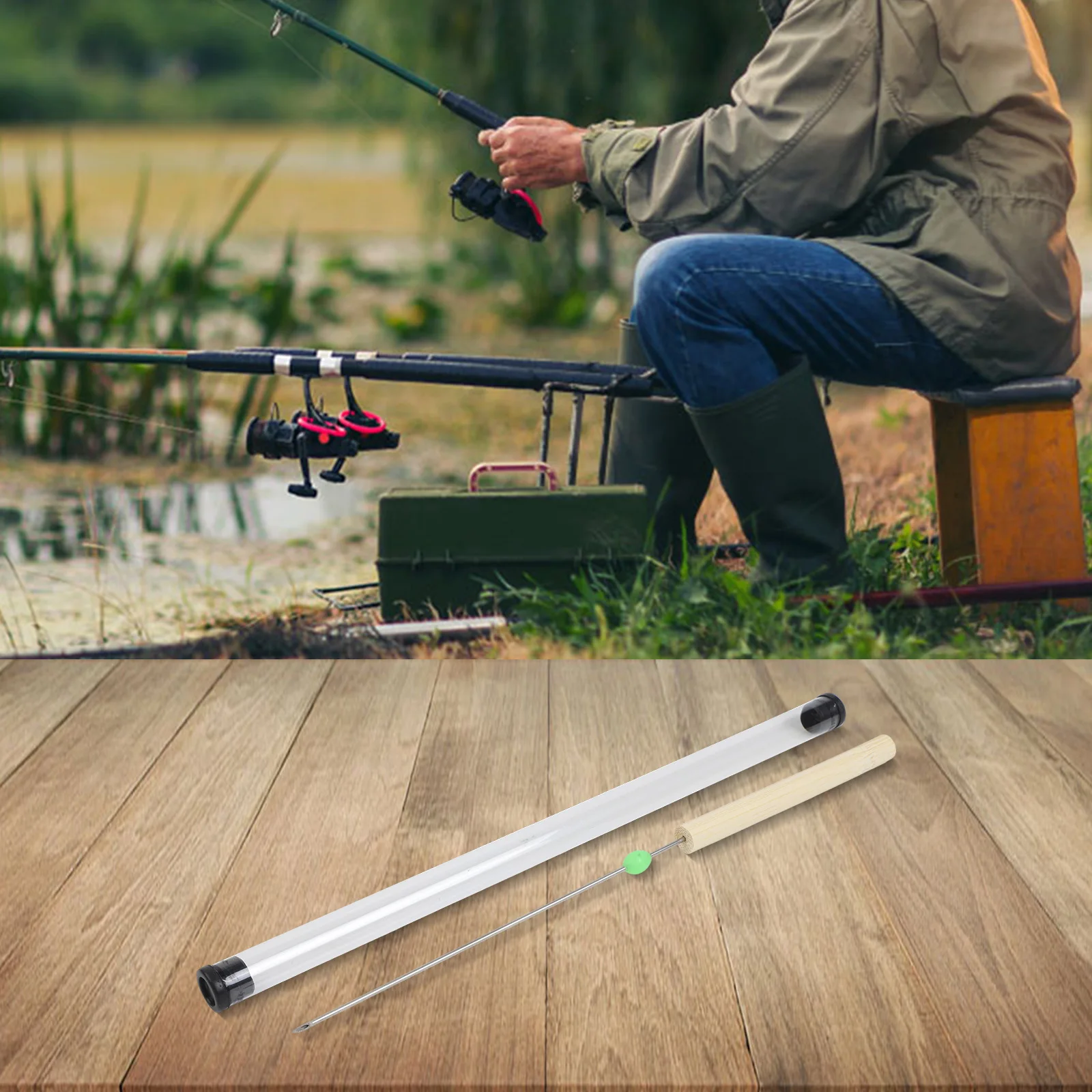1 Stück 22,5 cm Wurmhaken-Nadel, kein Ausbruch des Fischs, schnelle Eindringnadel für Regenwürmer, hohle Gasnadel, Angelwerkzeug – Detail 6