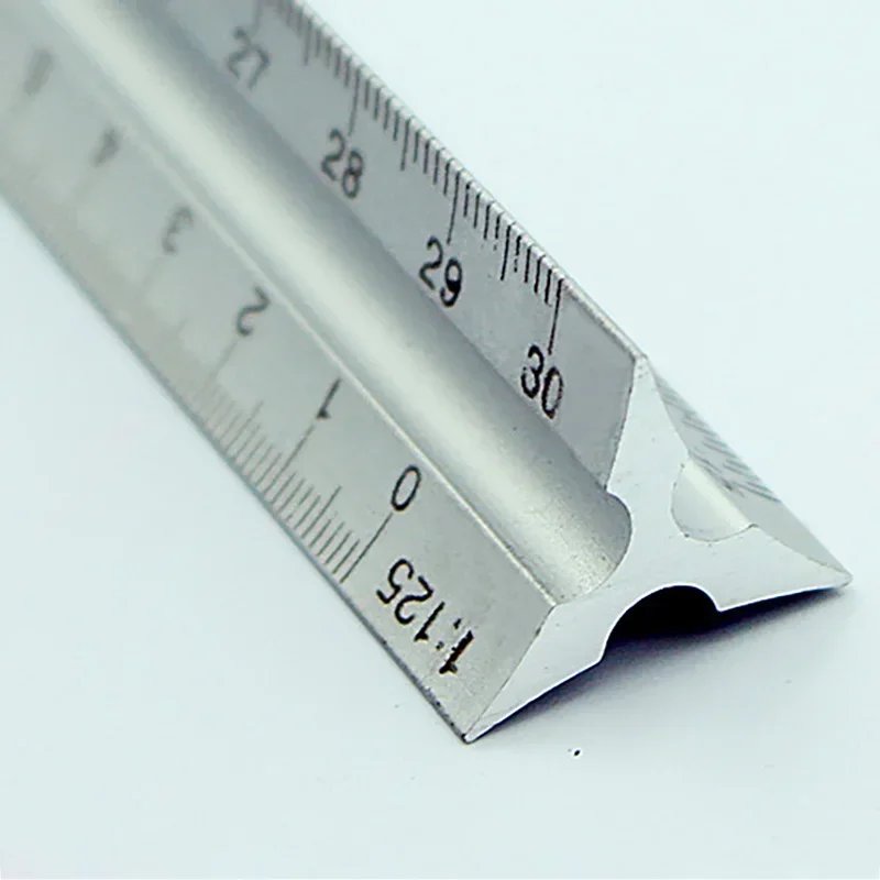 

30cm Aluminium Metal Triangular Scale Architect Engineer Technical Ruler 12" линейка