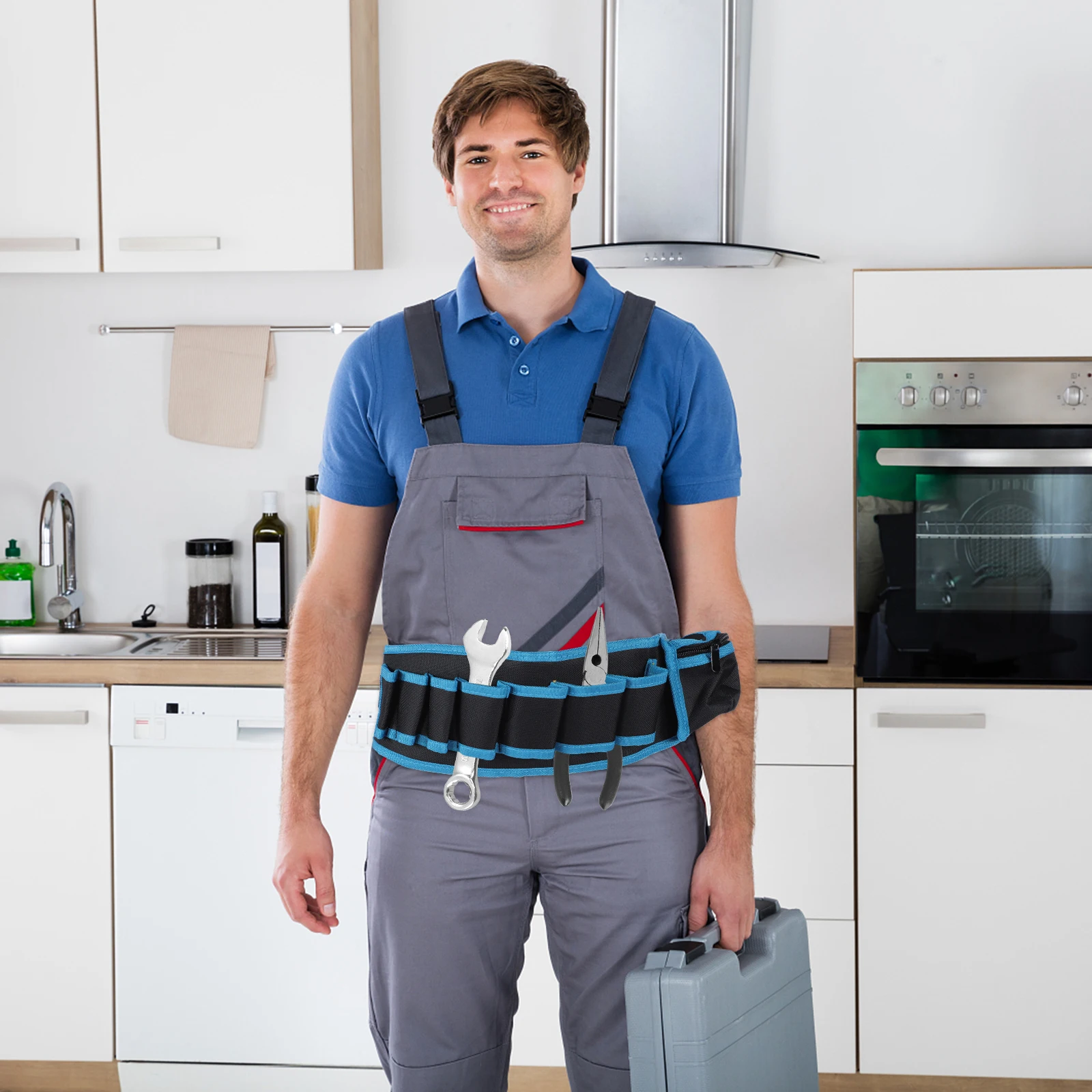 

1pc Tool Waist Bag Premium Multi-Functional Belt Pouch For Electricians Carpenters Plumbers Maintenance Storage Holder