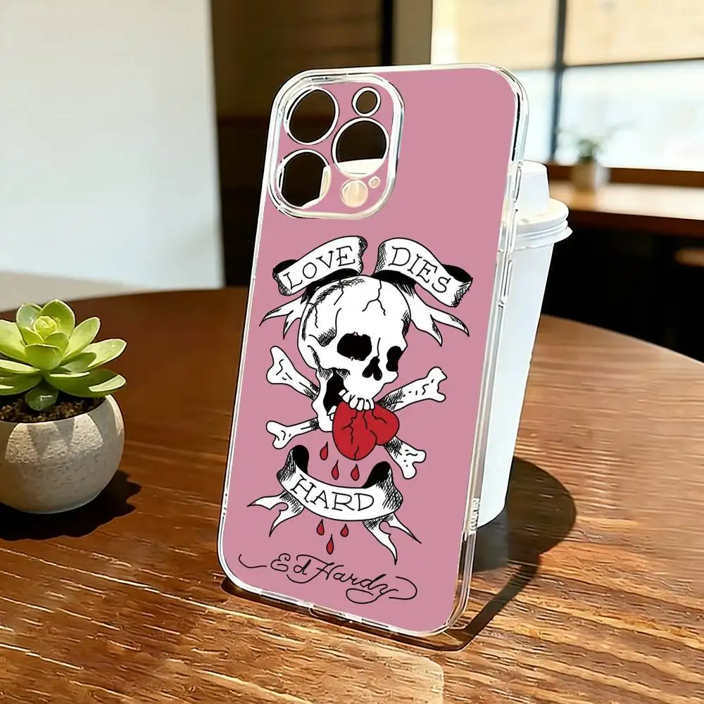 

Classic Ed Brands Hardy Phone Case Transparent Silicone Soft For iPhone 17 16 15 14 13 12 11 Mini Pro Max Plus