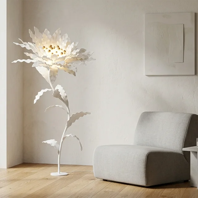 Modern Giant 190cm Flower Floor Lamp Elegant Huge ABS LED Artificial Standing Floral Light for Wedding Stage Banquet Christmas