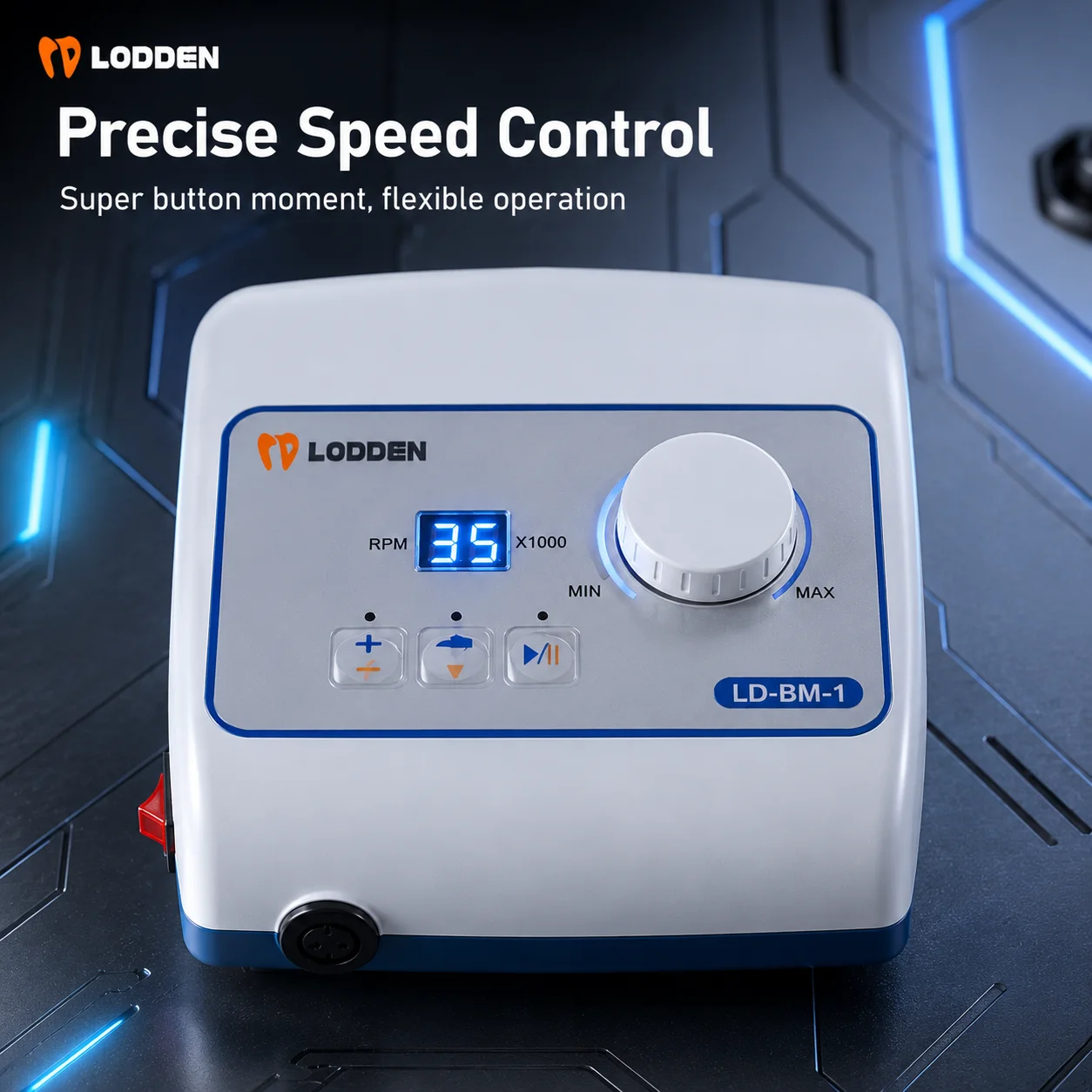 50000RPM Lodden Dental Brushless Micromotor with Manual/Foot-Pedal Speed Control Grinder Nail Jewelry Dental Lab Equipment - view 3