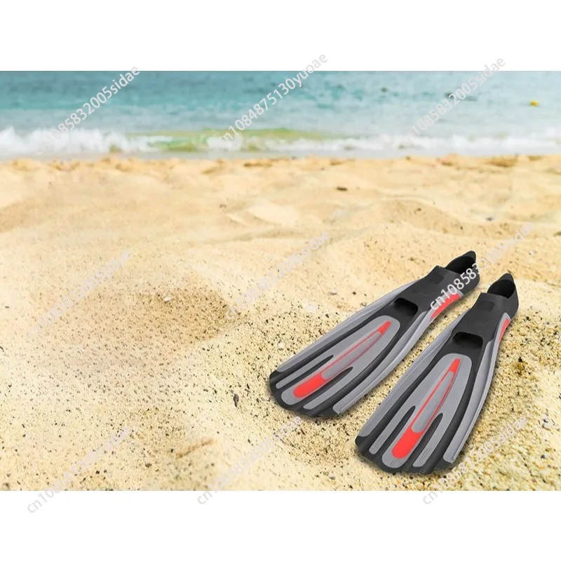 Flippers Silicone Rubber Swimming Snorkeling Free Diving Mid Length Heel Style Three Color Flexible Durable For Adults