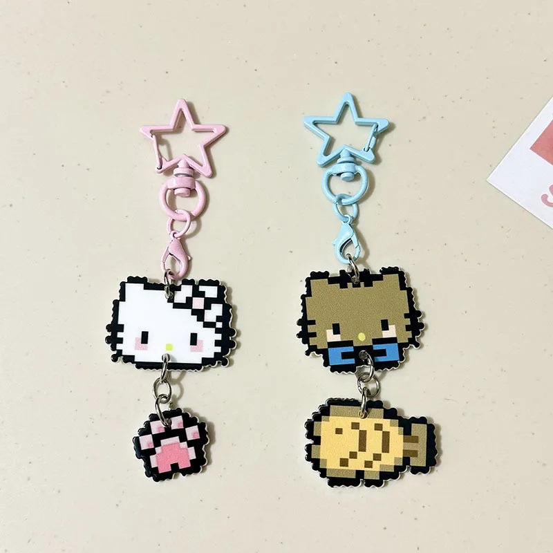 

Miniso Kawaii Hollekitty Creative Pixel Keychain Phone Pendant Cute Backpack Decoration Cute Exquisite Party Gift
