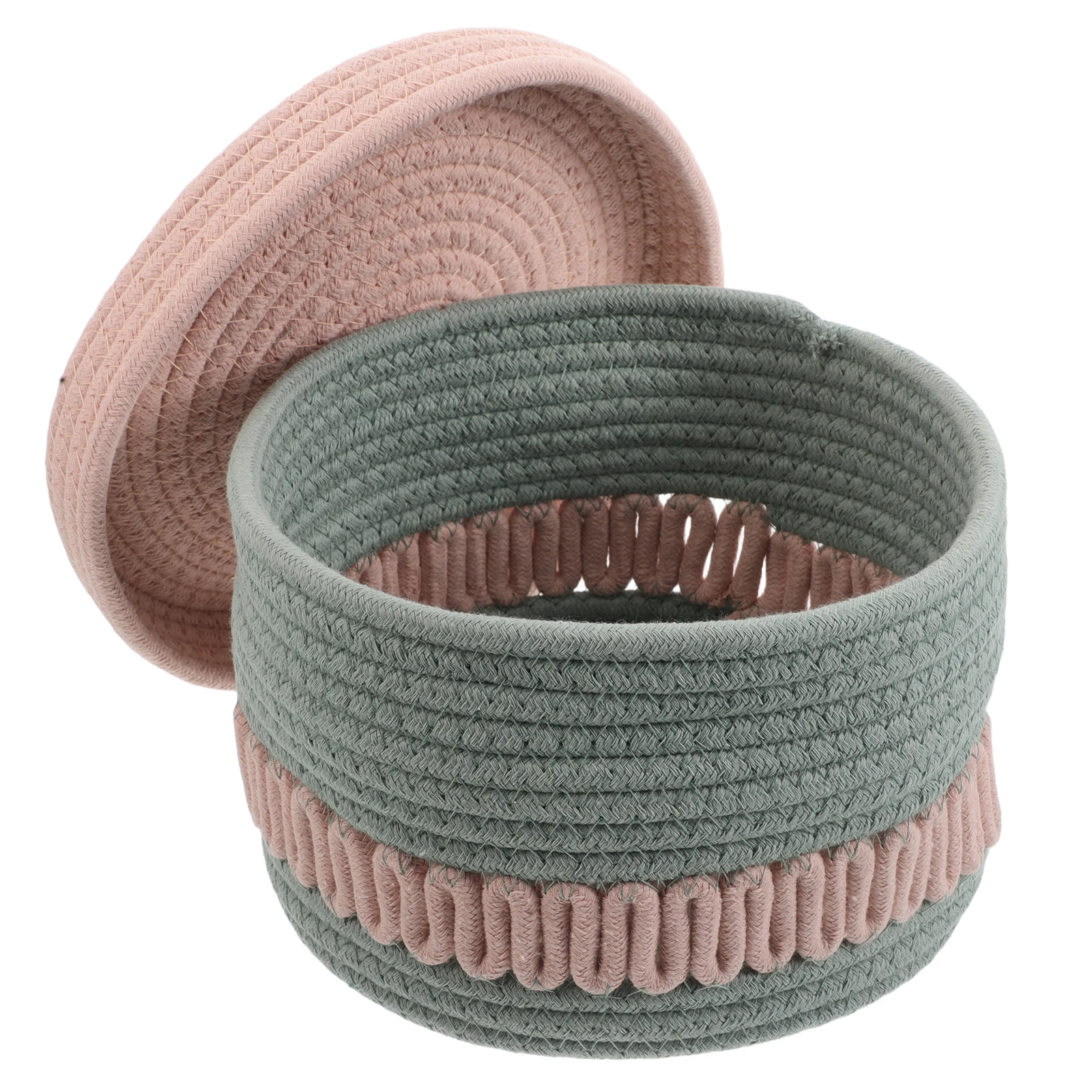 

Cotton Rope Woven Basket Lid Storage Decorative Baskets Shelves Home Living Room Organization Toy Efficient Simplify Creative