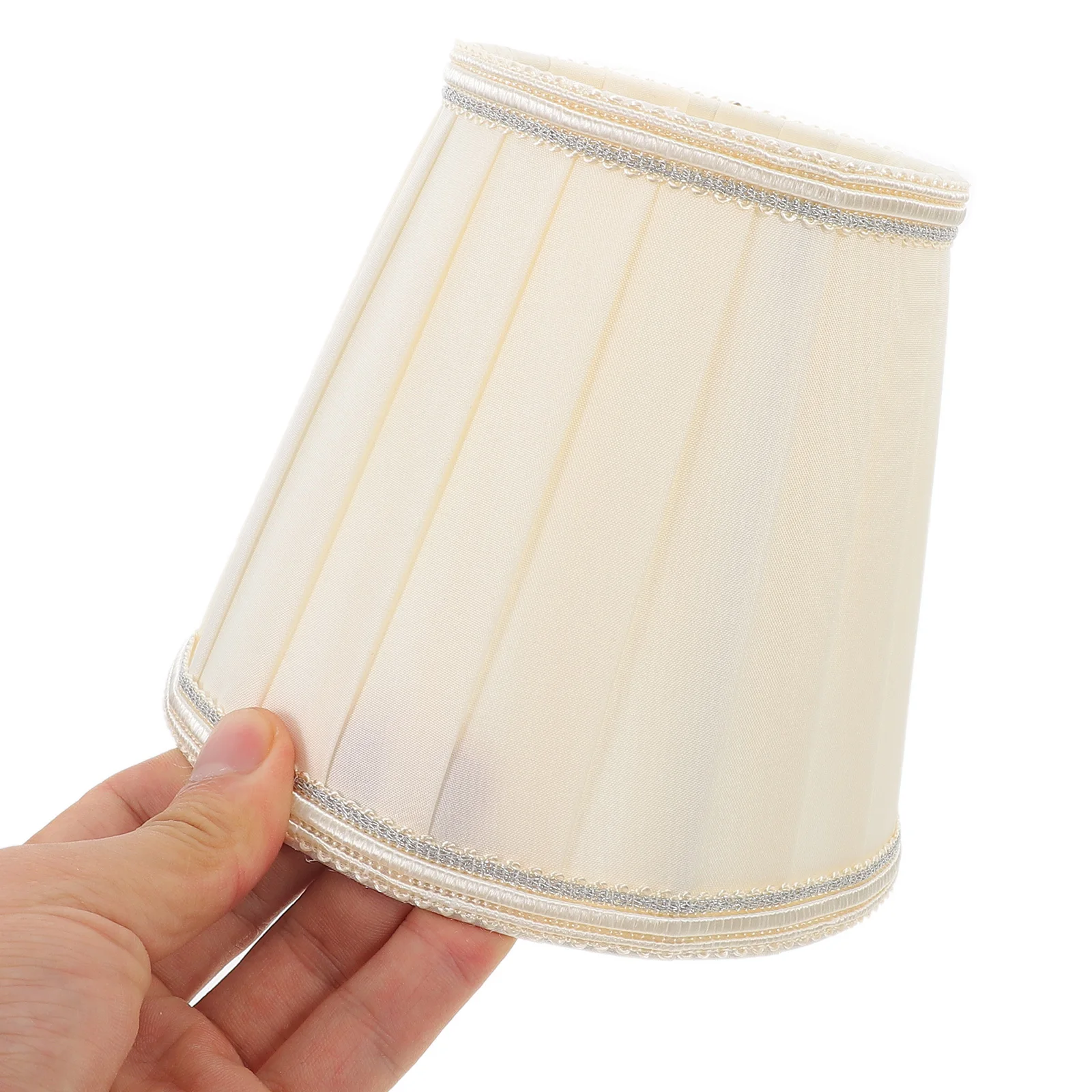 

Pleated Lamp Shade 90x140x130 White Black Border Desk Lamp Cover H made Durable Soft Light Home Decor Table Lampshade