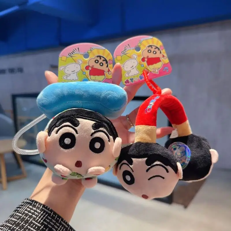 Official Cute Funny Creative Crayon Shinchan Phone Shaped Plush Keychain Cartoon Bag Pendant Holiday Wholesale Birthday Gift