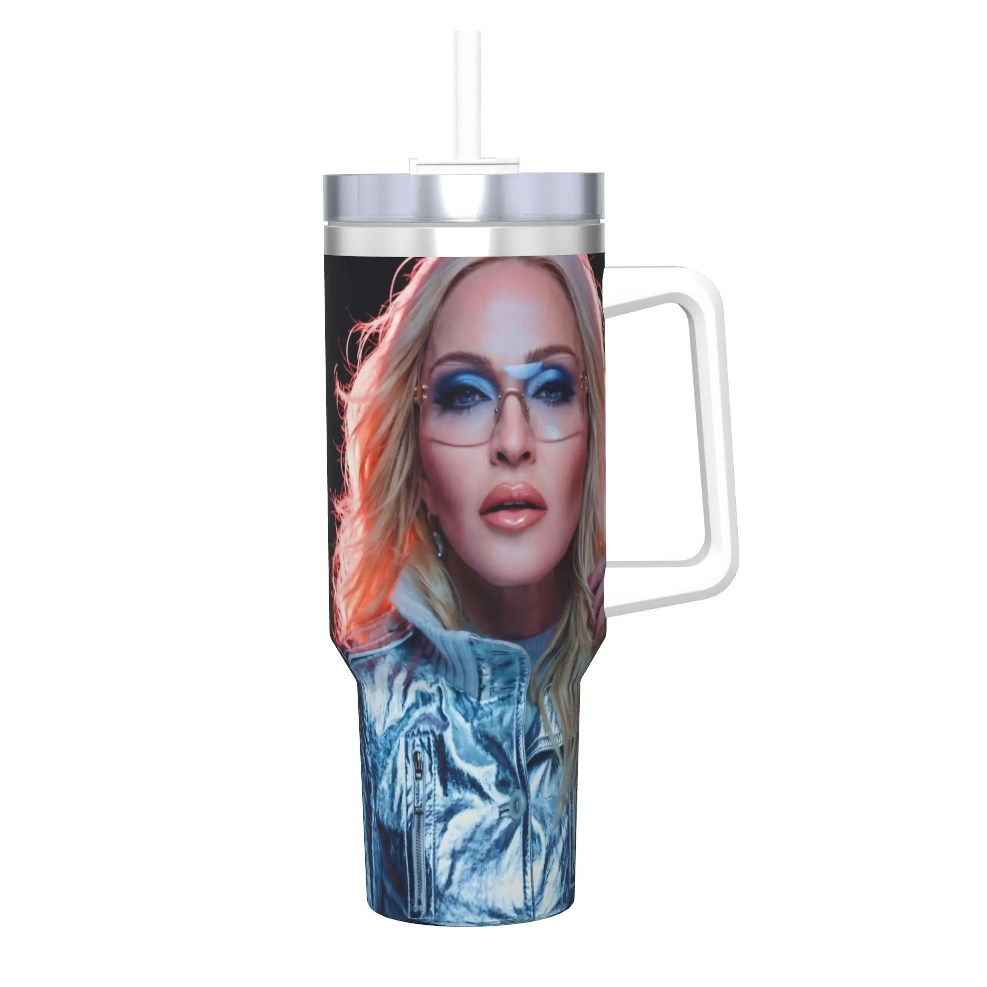 M-Madonnas Confessions II Tumbler With Straw  Stainless Steel Mug Cups Double Wall Vacuum Insulated for Cold Or Hot 40oz