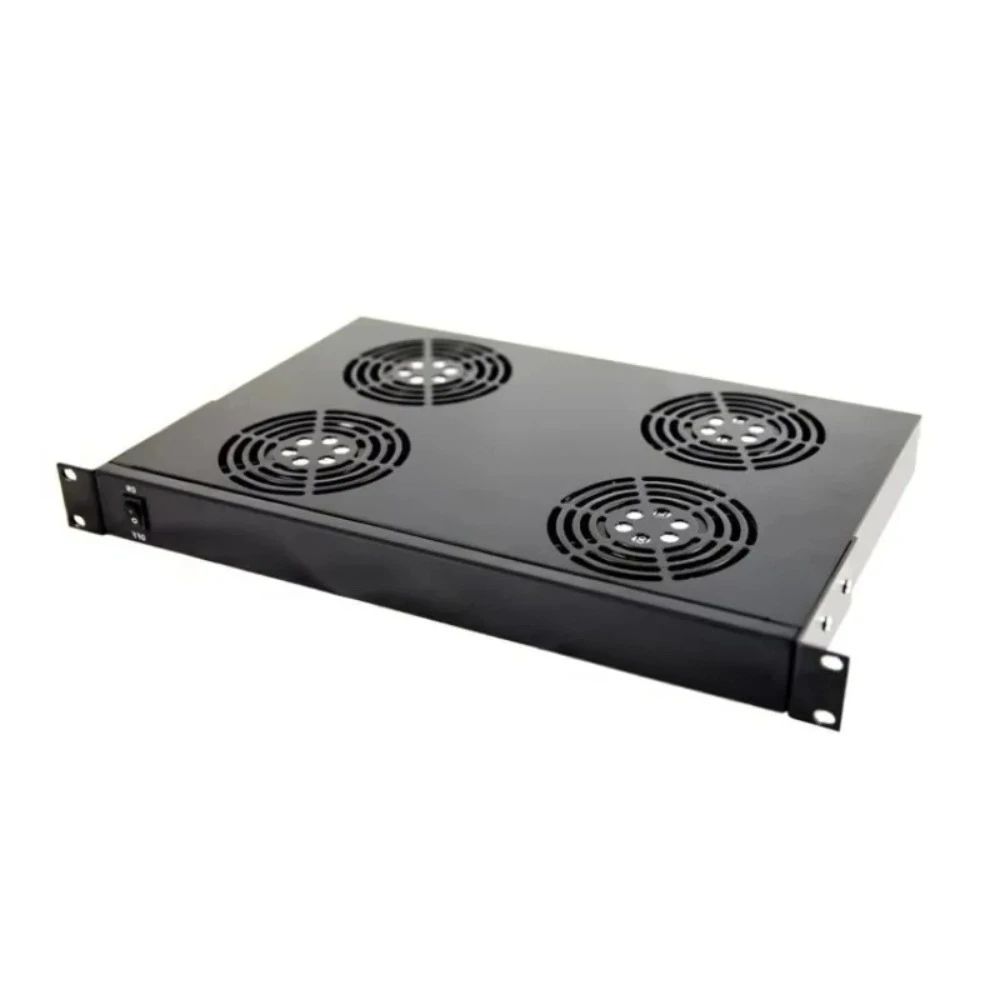 19-Inch Rack Mount Cooling Fan Shelf With 4 Cooling Fans For Data Center Server Cabinet Heat Dissipation
