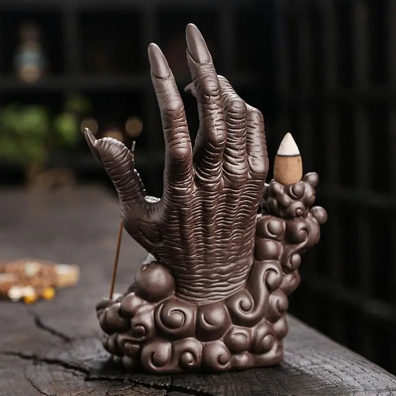 Backflow Incense Holder Ghost Hands Backflow Waterfall Incense Burner Evil Eye Incense Burner For Indoor Home Furnishings Study