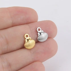 5pcs/Lot Gold Color Stainless Steel Small Shell Pendants Charms For Diy Necklace Bracelet Jewelry Making Accessories Wholesale