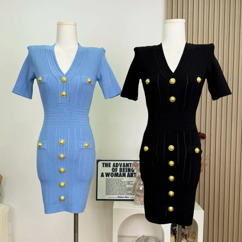 

High Quality French Fashion Brand Design Bodycon Mini Summer Dresses For Women New Y2K Lady Sexy Party Dress Vestidos Feminino