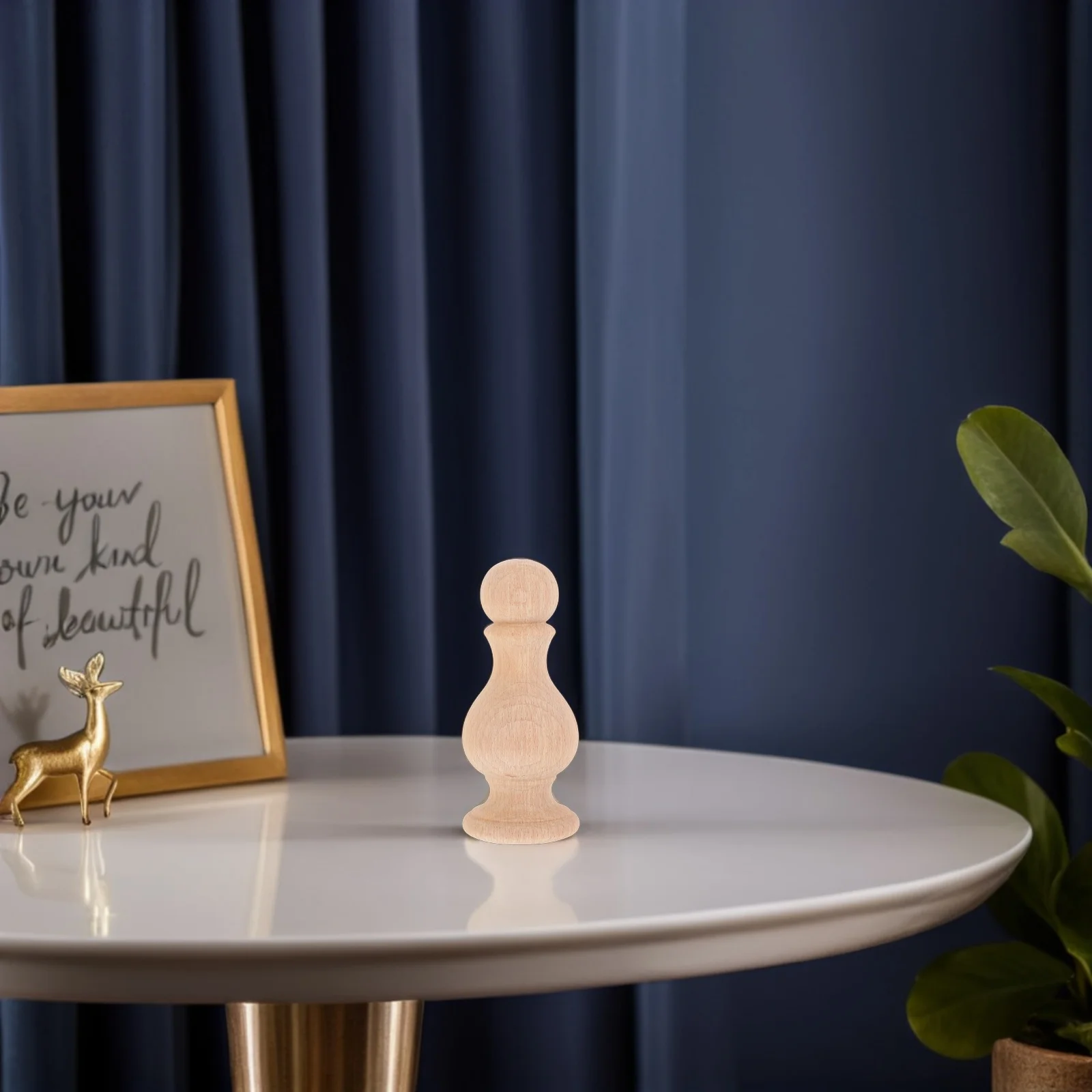 

2pcs Unfinished Wood Finials Round Ball For Bed Posts Fence Staircase Diy Crafting Home Decor Stair Toppers Wooden Carved End